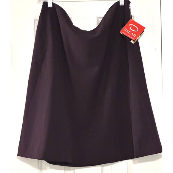 Oscar De La Renta Women’s Skirt‎ Burgundy Maroon Size 14 NWT - Picture 5 of 16